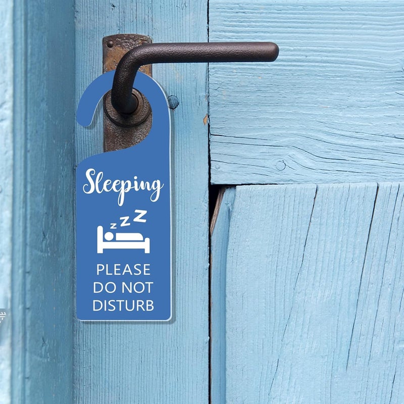 CHGCRAFT 2Pack Sleeping Do Not Disturb Door Sign - Engraved Acrylic Hanger for Home, Bedroom, Hotels, Hospital - Image 5